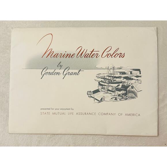 (6) Marine Water Colors Gordon Grant State Mutual Life Assurance Co of America - Picture 10 of 11